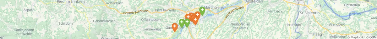 Kartenansicht für Apotheken-Notdienste in der Nähe von Gunskirchen (Wels  (Land), Oberösterreich)